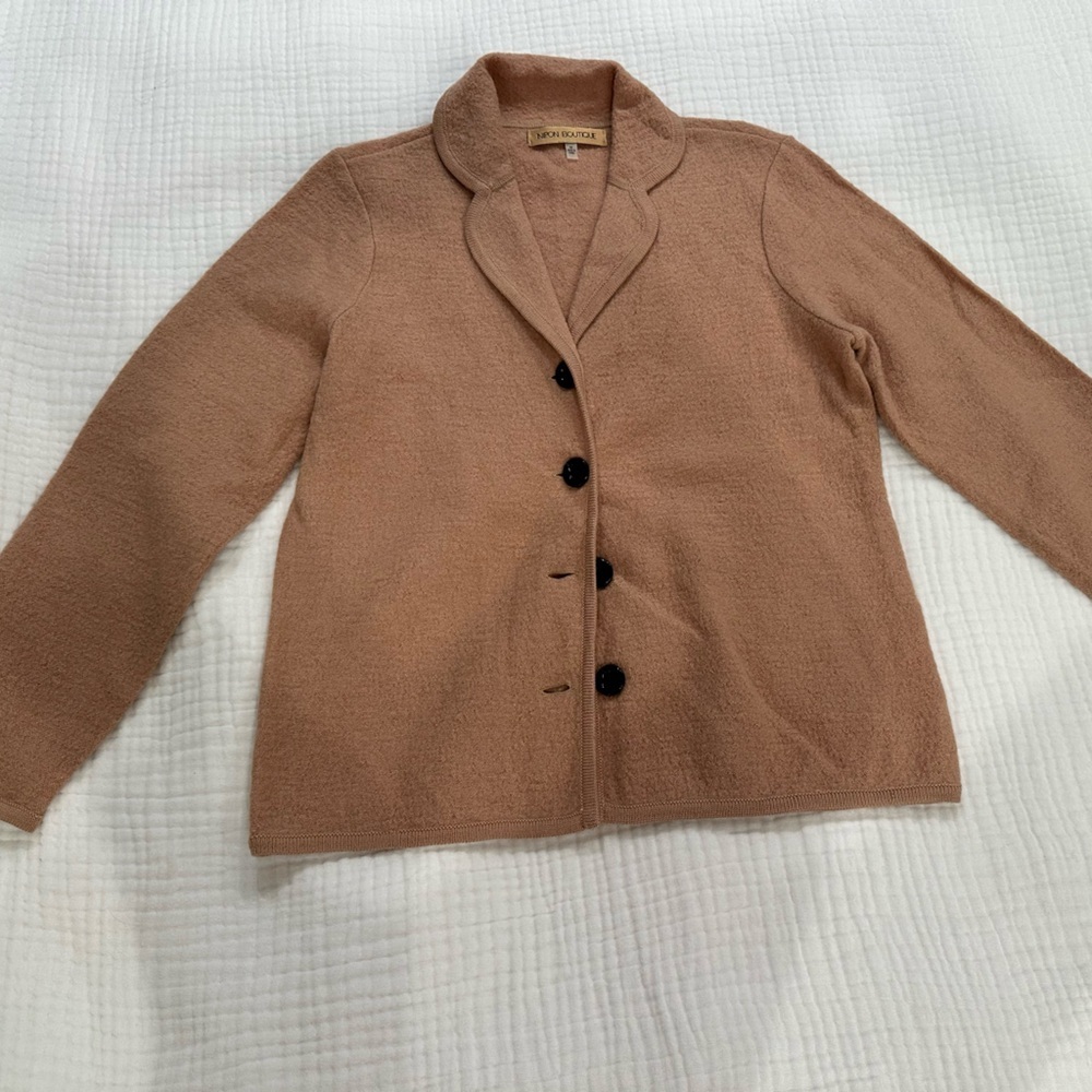 Nipon Boutique Tan Knit Jacket